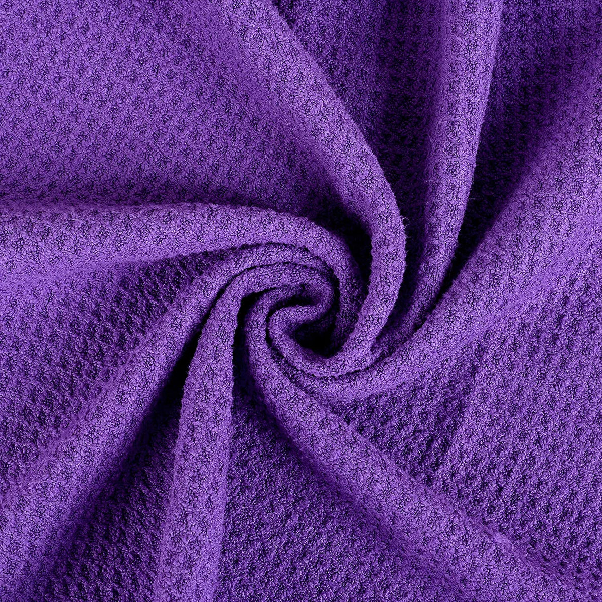 Tri-Fold Golf Towel | 16" X 24" | Premium Microfiber Fabric | Waffle Pattern | with Heavy Duty Carabiner Clip | for Men and Women (Purple)