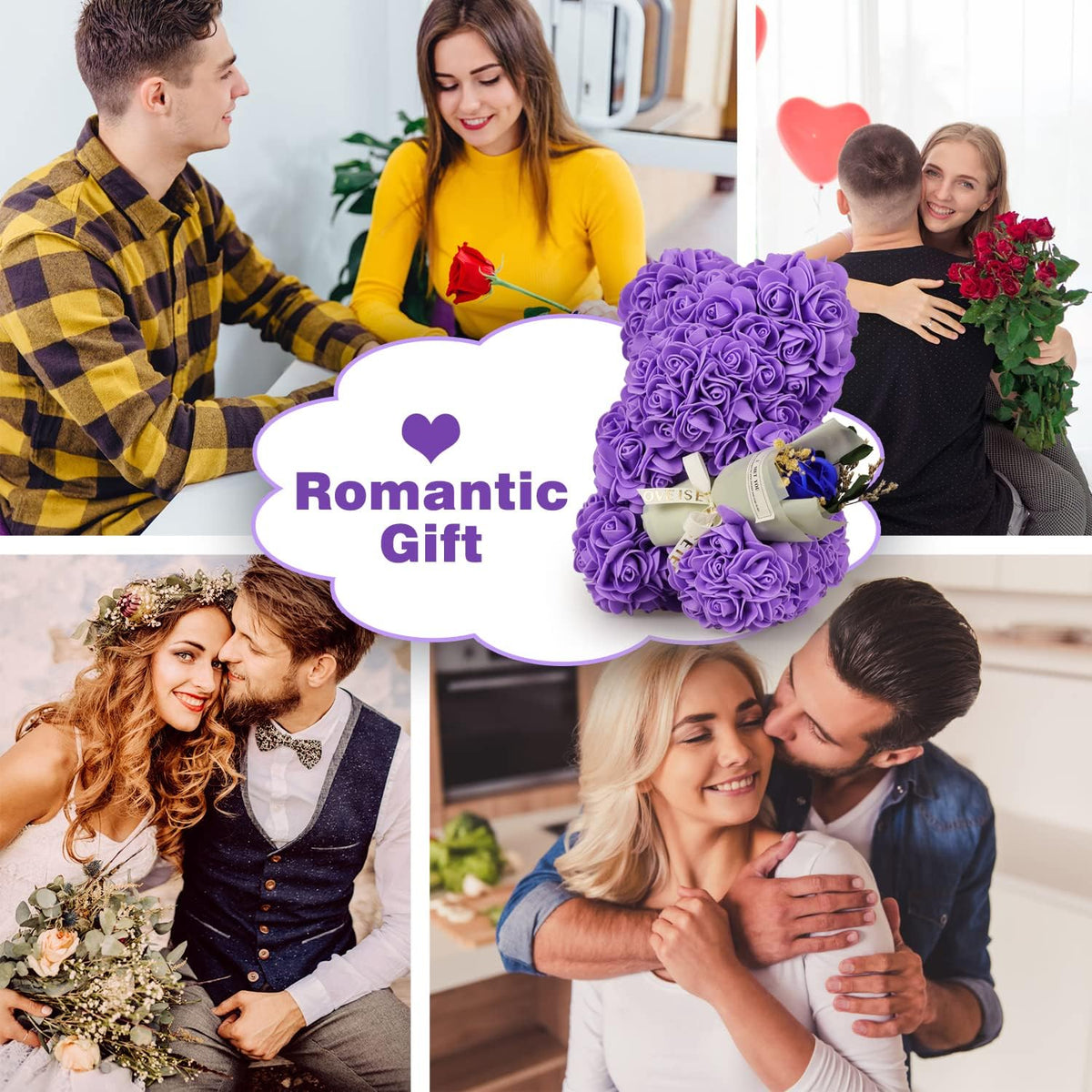 Valentines Day Gifts for Her, Rose Gifts Teddy Bear for Her, Rose Eternal Gifts Happy Birthday, Gift for Women, Mother&