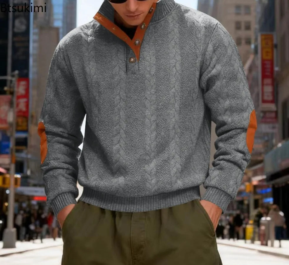 Men’s Textured Henry Hoodie