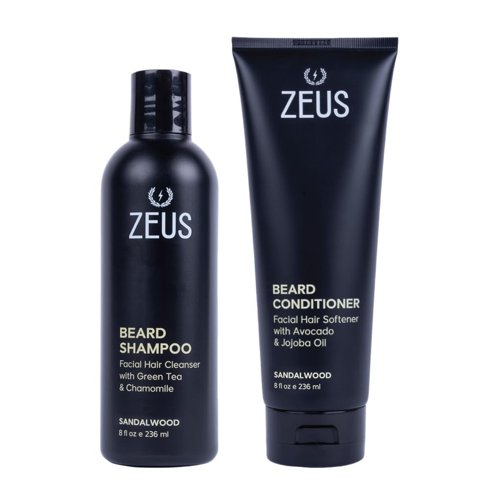 Beard Wash Set for Men, Beard Shampoo &amp; Conditioner (Sandalwood)