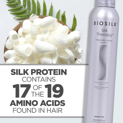Silk Therapy Finishing Spray Firm Hold, Strong-Hold Hairspray for Long-Lasting Styles, Adds Brilliant Shine &amp; Keeps Hair Touchable, Sulfate-Free, Paraben-Free, Cruelty-Free, 10 Oz