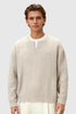 Herrestrik - Kabelstrikket Sweater Med Lille V-Hals - Oatmeal