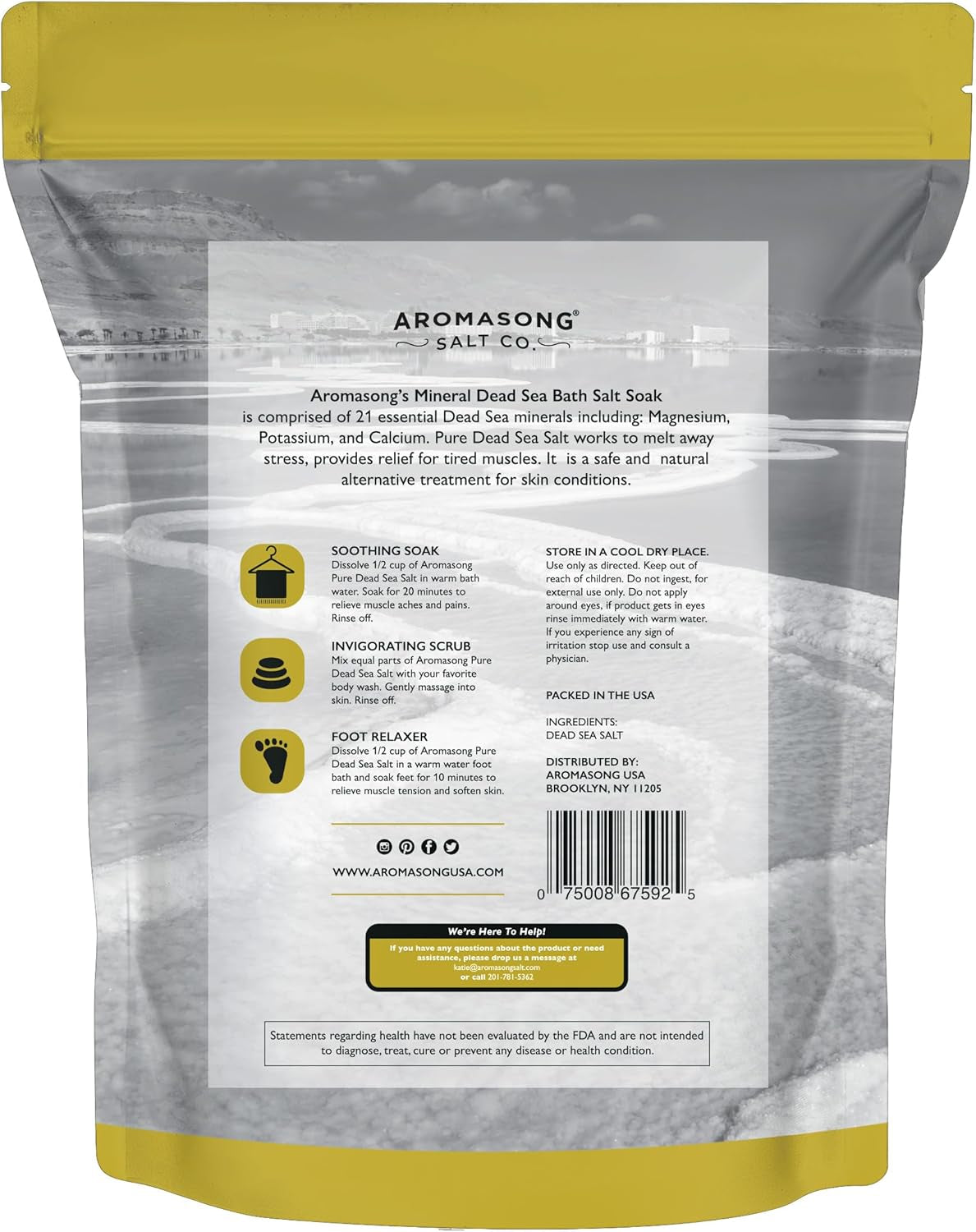 Dead Sea Salt - Spa Bath Salt - 19 Lbs Fine Grain Bulk - 100% Pure - Better Absorbing than Epsom Salt - Soak for Women &amp; Men for Skin Issues and to Relax Tired Muscles - Resealable Pack.
