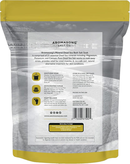 Dead Sea Salt - Spa Bath Salt - 19 Lbs Fine Grain Bulk - 100% Pure - Better Absorbing than Epsom Salt - Soak for Women &amp; Men for Skin Issues and to Relax Tired Muscles - Resealable Pack.