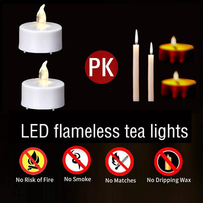 Battery Operated LED Tea Lights Flameless Electric Candles 24PACK