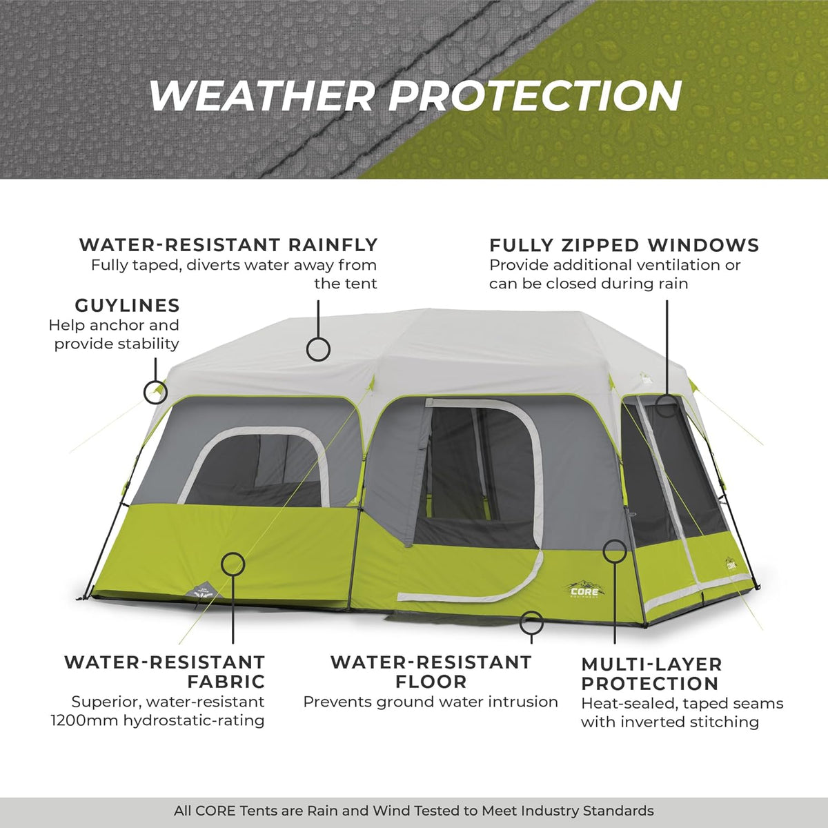Core 9 Person Instant Cabin Tent - 14&
