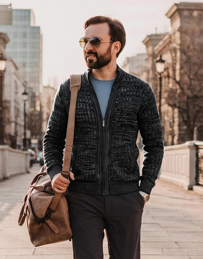 Elevate Your Style with Our Slim Fit Full Zip Men&