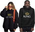 King Queen Matching Couple Hoodie Set His Hers Valentine&