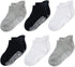 Baby & Toddler Socks with Grippers Non Slip Ankle Grip Socks for Boys and Girls - Comfy Soft Cotton - 6 Pack