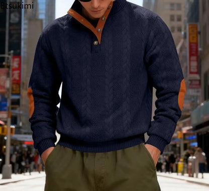 Men’s Textured Henry Hoodie