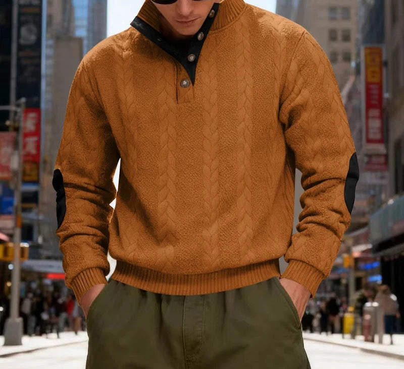 Men’s Textured Henry Hoodie
