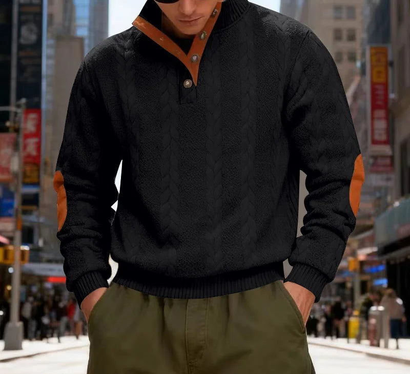 Men’s Textured Henry Hoodie