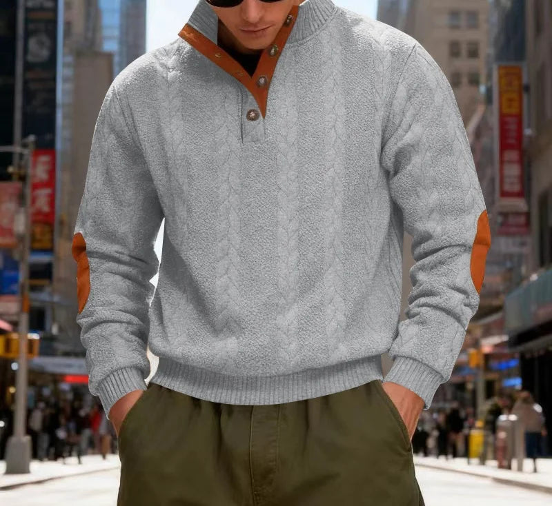 Men’s Textured Henry Hoodie
