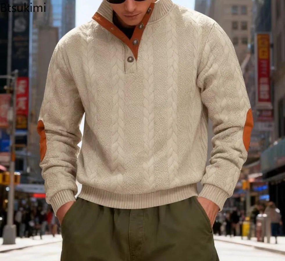 Men’s Textured Henry Hoodie