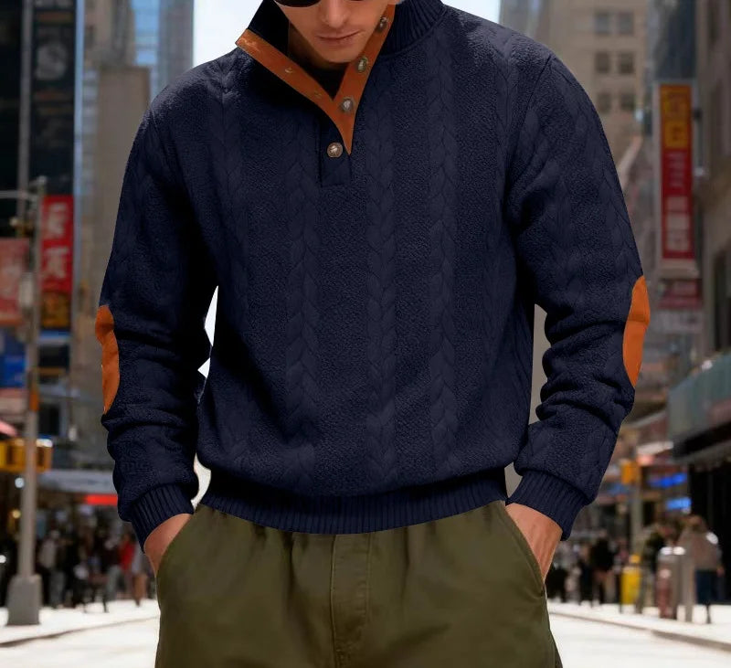 Men’s Textured Henry Hoodie