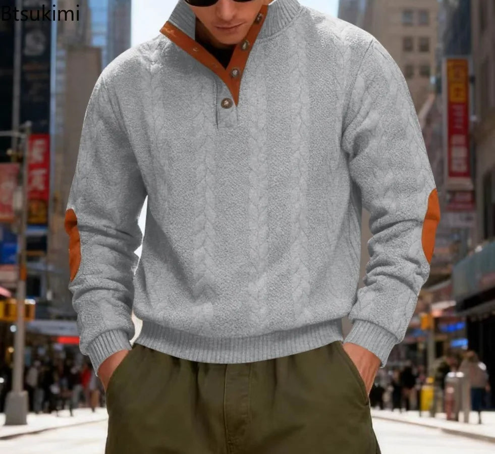 Men’s Textured Henry Hoodie