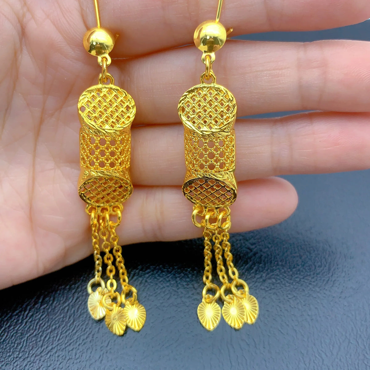 Gold Tassel Necklace &amp; Earrings Set