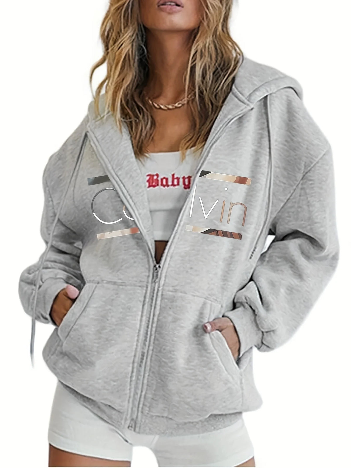 Women’s Brown Zip-Up Hoodie