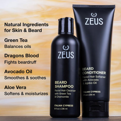 Beard Wash Set for Men, Beard Shampoo &amp; Conditioner (Sandalwood)