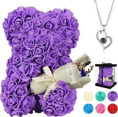 Valentines Day Gifts for Her, Rose Gifts Teddy Bear for Her, Rose Eternal Gifts Happy Birthday, Gift for Women, Mother&