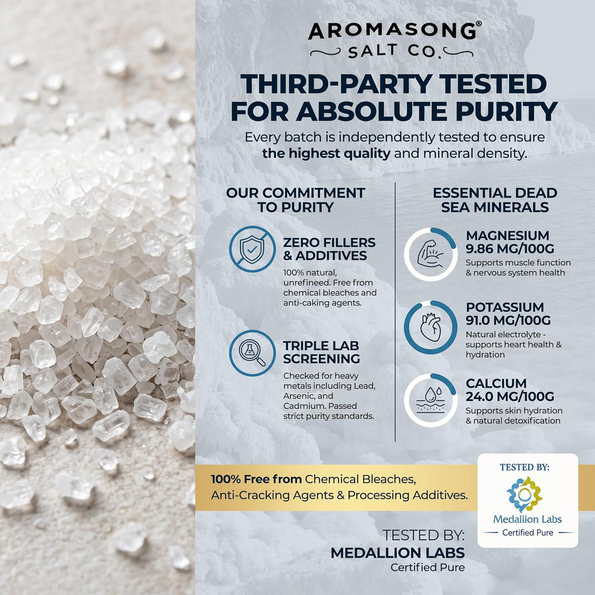 Dead Sea Salt - Spa Bath Salt - 19 Lbs Fine Grain Bulk - 100% Pure - Better Absorbing than Epsom Salt - Soak for Women &amp; Men for Skin Issues and to Relax Tired Muscles - Resealable Pack.