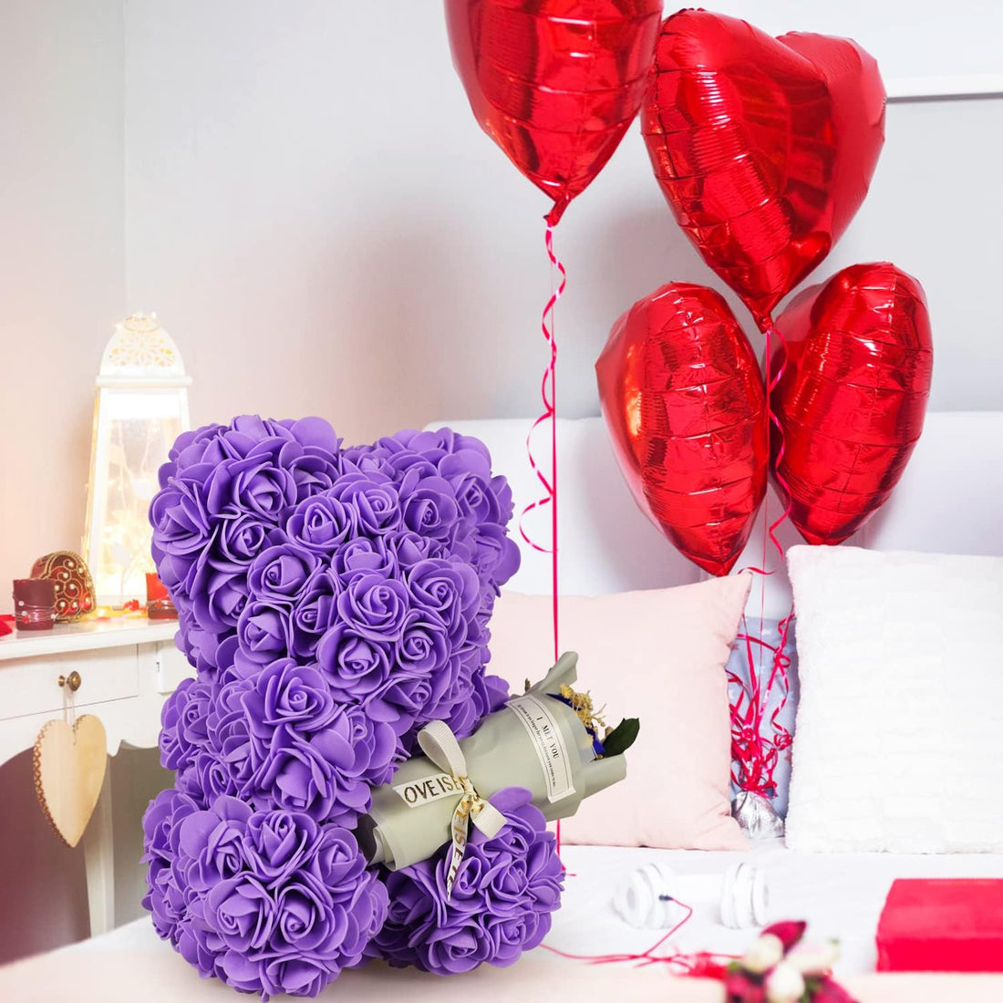 Valentines Day Gifts for Her, Rose Gifts Teddy Bear for Her, Rose Eternal Gifts Happy Birthday, Gift for Women, Mother&